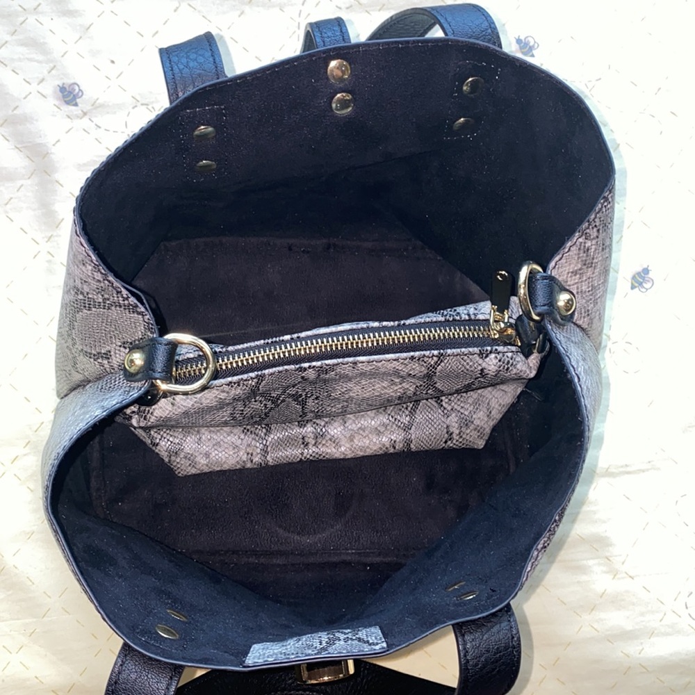 Charming Charlie Python Print Handbag With Remova… - image 8